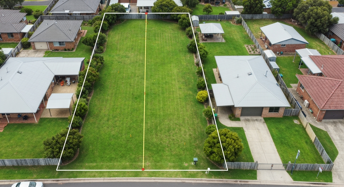 Aerial view of Adelaide suburban block for subdivision